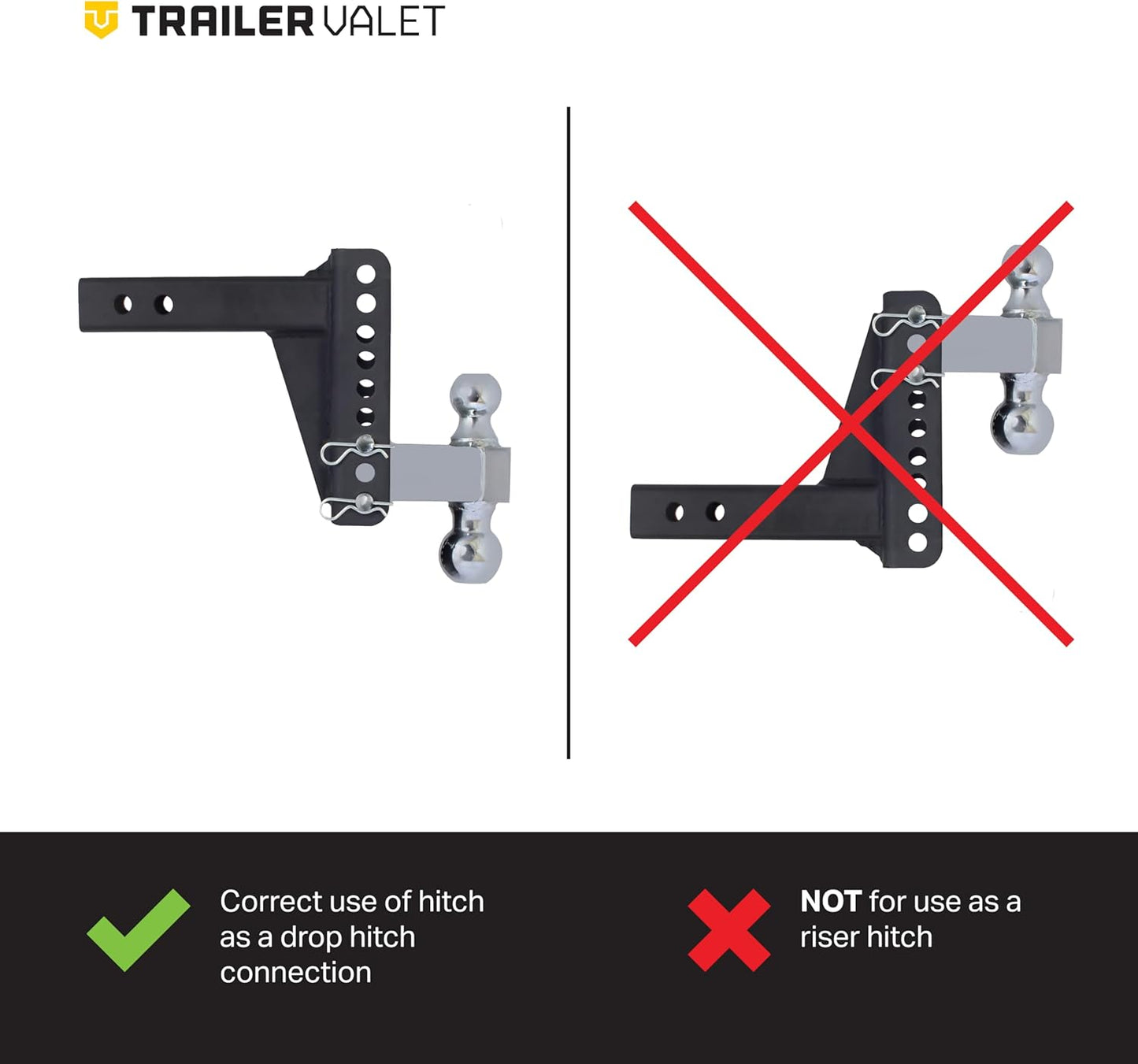Trailer Valet Blackout Series 14,000-lb. Adjustable Drop Hitch