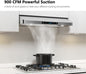 IKTCH 42 Inch Under Cabinet Range Hood with 900-CFM, 4 Speed Gesture Sensing&Touch Control Panel