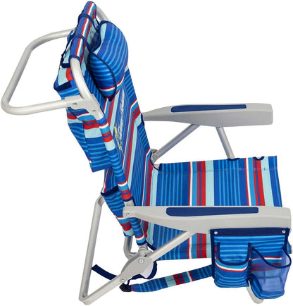 Tommy Bahama 5 Position Beach Chair (Blue Stripes)