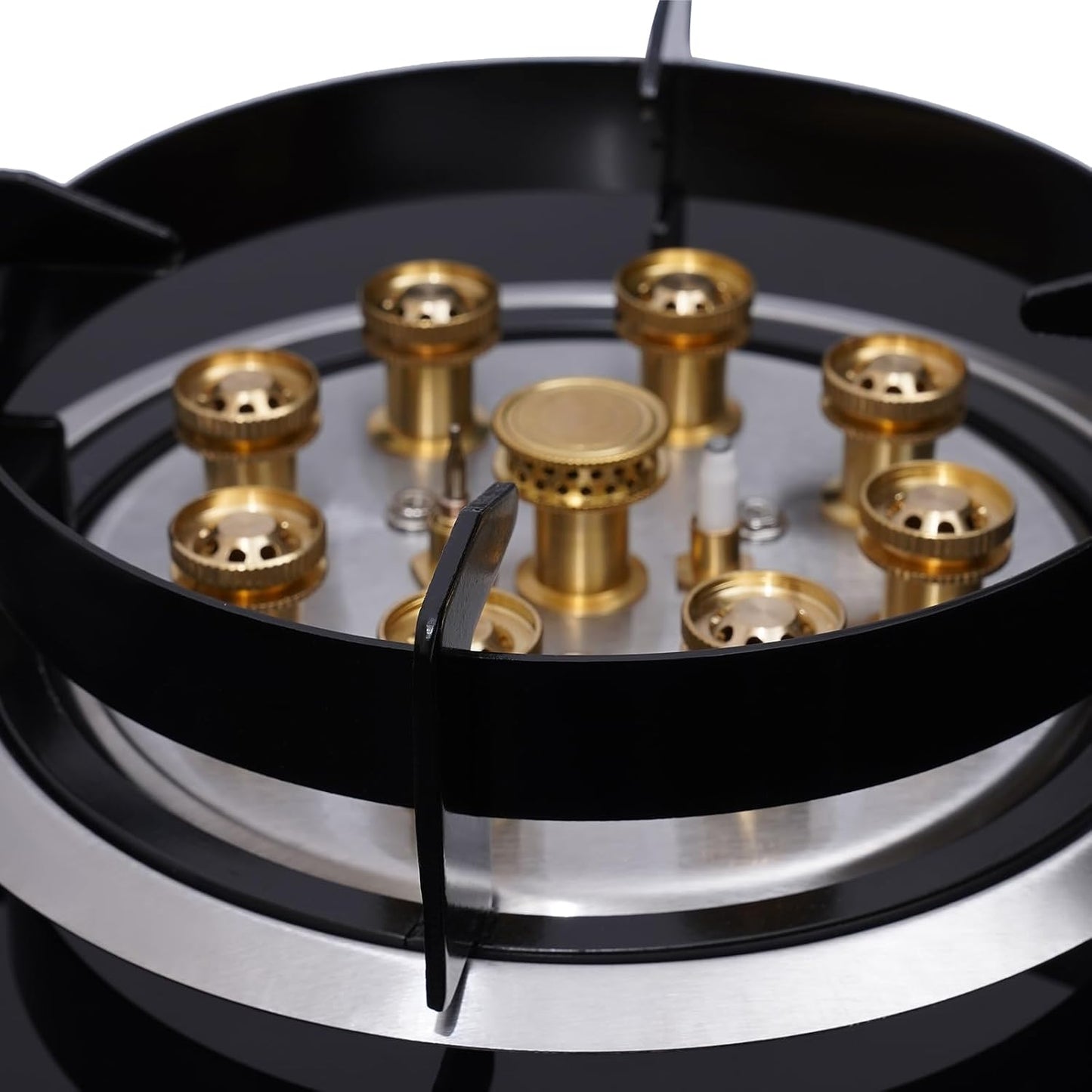 2 Burner Gas Cooktop, Kitchen Stove Top LPG/NG Dual Fuel Built-in Tempered Glass for Apartment RV Outdoor