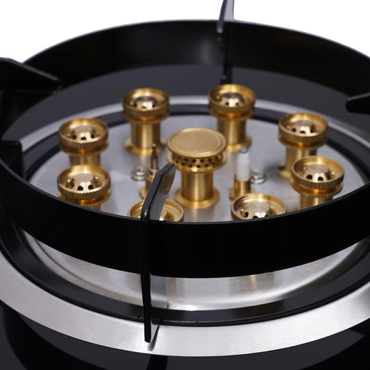 2 Burner Gas Cooktop, Kitchen Stove Top LPG/NG Dual Fuel Built-in Tempered Glass for Apartment RV Outdoor