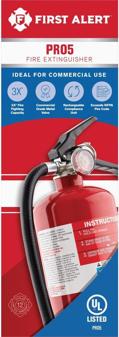 FIRST ALERT PRO5 Fire Extinguisher, Red