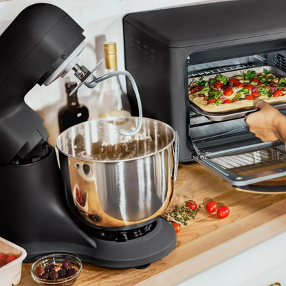 Beautiful 5.3 QT Stand Mixer w/Tilt-Head Design, Stainless Bowl, 300-Watt Power, 12-Speed Control, Includes Beater, Dough Hook, Whisk, Splash Shield (Black Sesame)