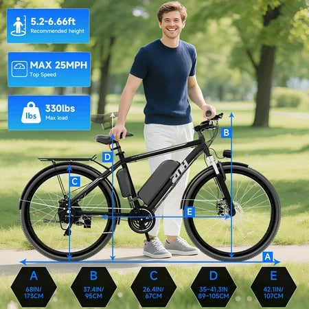 ZNH 1000W Electric Bike, 52V/13Ah, 26" MTB