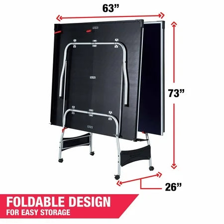 MD Sports Ping Pong Table, 4-Piece Foldable, Net