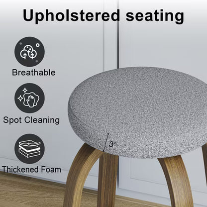 AENKYO 30" Swivel Bar Stools, 2; Gray Fabric