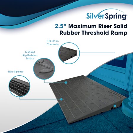 Silver Spring 2.5" Riser, Rubber Ramp, Black