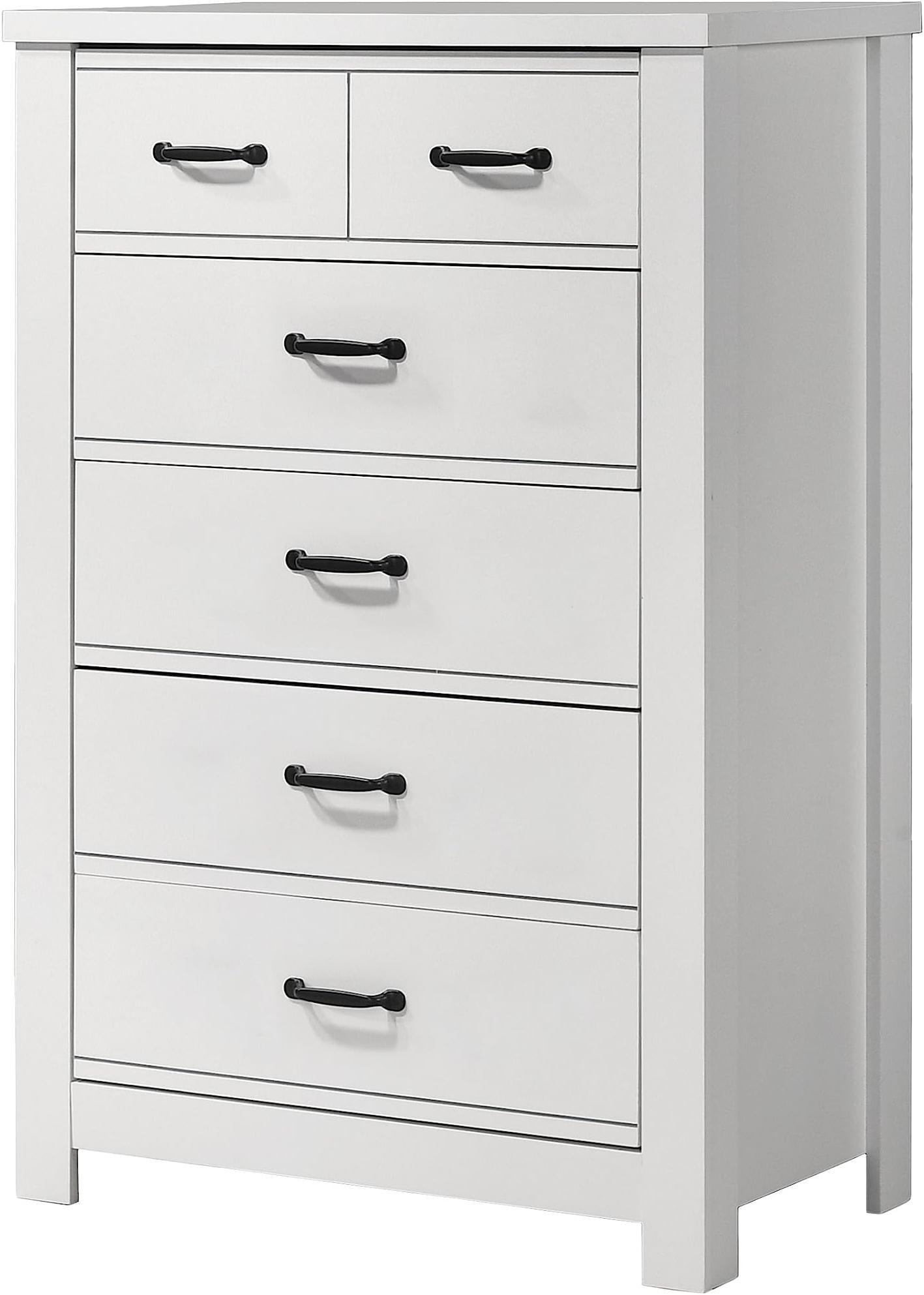 Cassini White 5-Drawer Chest