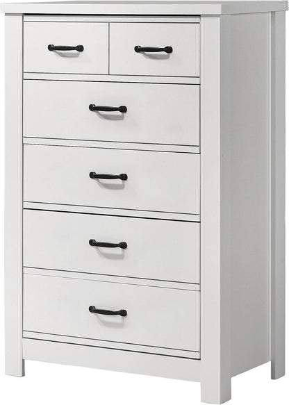 Cassini White 5-Drawer Chest
