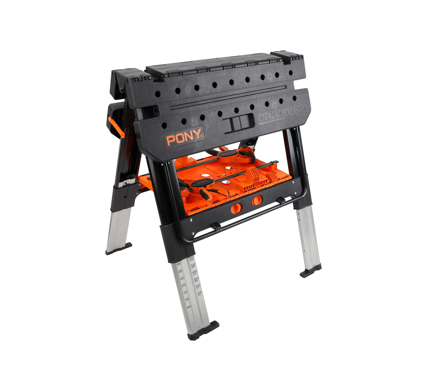 Pony 31-in L x 35-in H Orange&Black Plastic Portable Work Bench