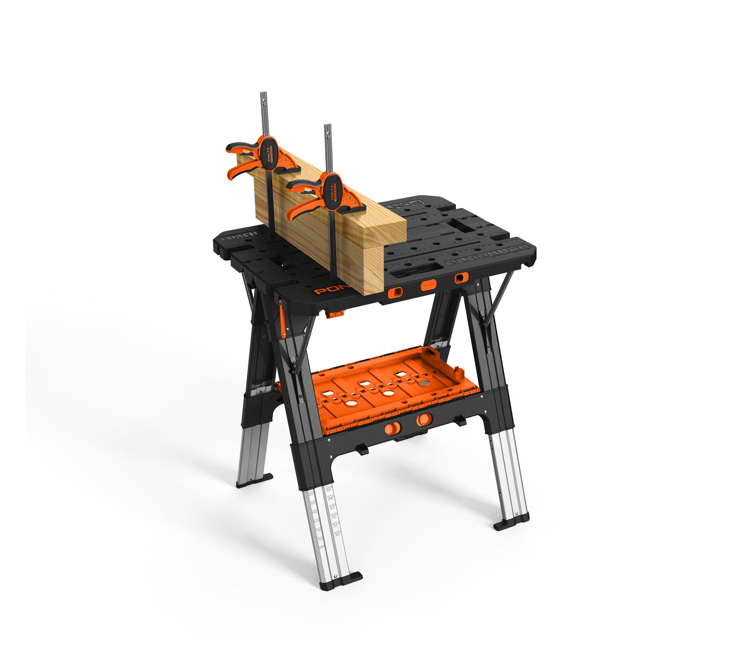 Pony 31-in L x 35-in H Orange&Black Plastic Portable Work Bench
