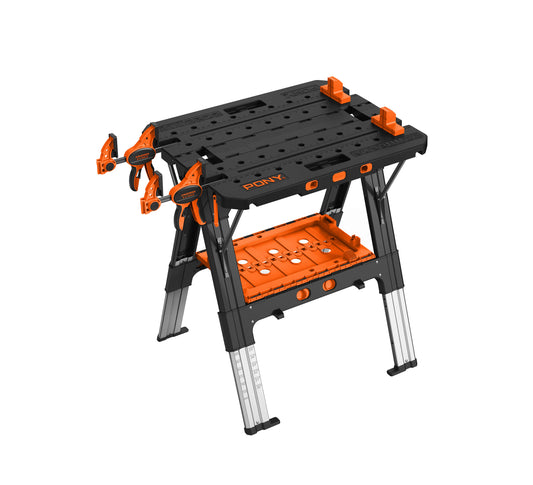 Pony 31-in L x 35-in H Orange&Black Plastic Portable Work Bench