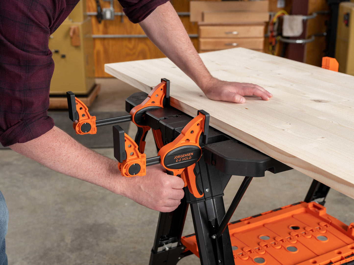 Pony 31-in L x 35-in H Orange&Black Plastic Portable Work Bench