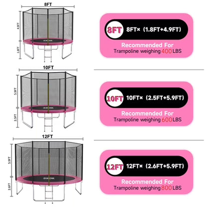 SKOK 10ft Pink Trampoline with Ladder