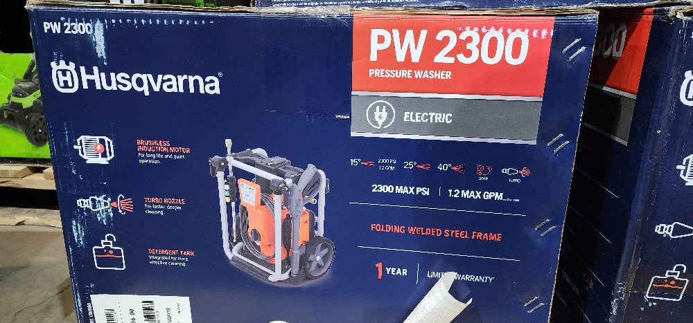 Husqvarna 2300-PSI 1.2-GPM Cold Water Electric Pressure washer with 4 Spray Tips