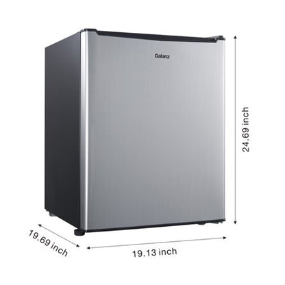 Galanz 2.7 Cu Ft One Door Mini Fridge, Stainless Steel Look, Estar