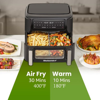 Elite Gourmet EAF1055D Dual Zone Fryer Oven