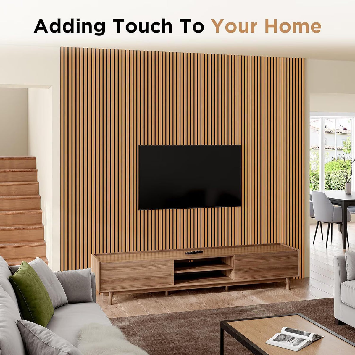 Easy4Home 6-Piece Wood Panels 94x7.9 Brown