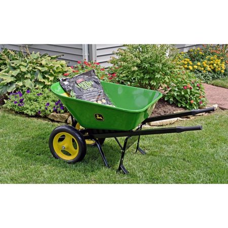 John Deere 7 cu ft. Green Steel Wheelbarrow