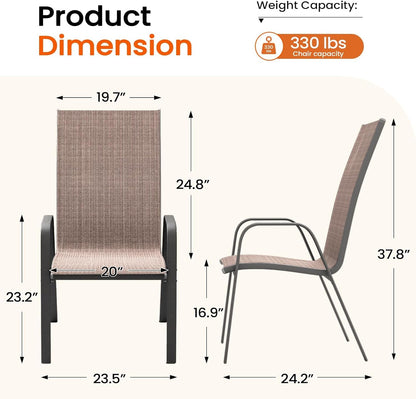 JEAREY Patio Dining Chairs Set of 4, Brown