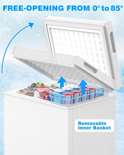 Joy Pebble Chest Freezer, 2.8 Cu.Ft, White