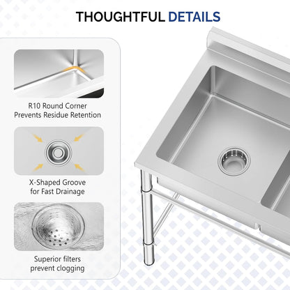 Bonnlo 3-Compartment Stainless Sink