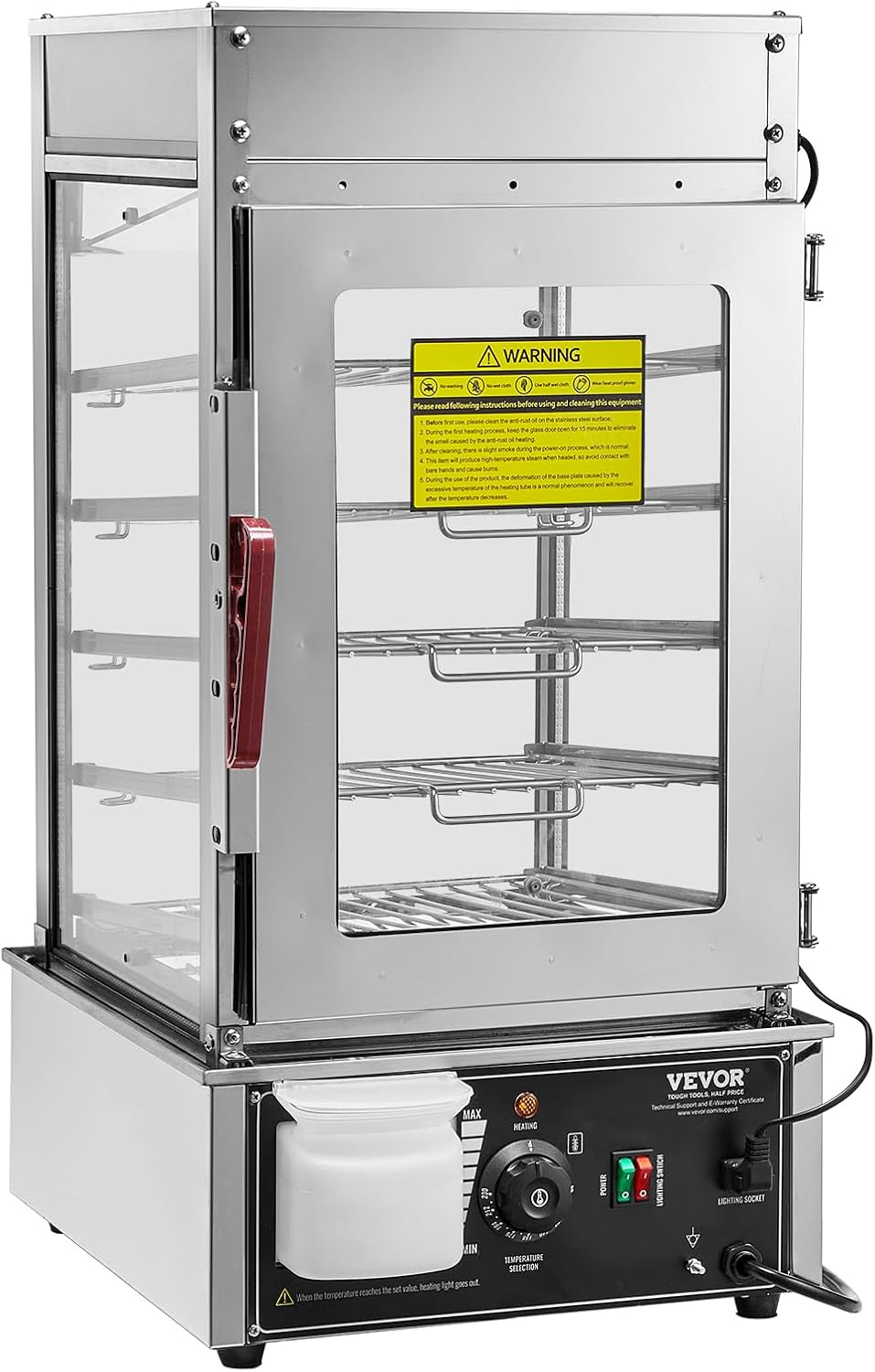 VEVOR Food Warmer Display, 5-Tier Bun Steamer