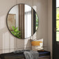 42 Inch Round Mirror - Black Wall Mounted