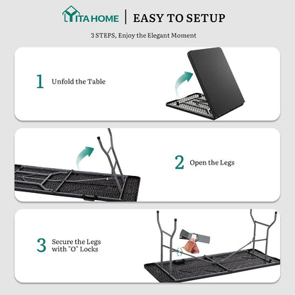 YITAHOME 6ft Folding Table with Handle