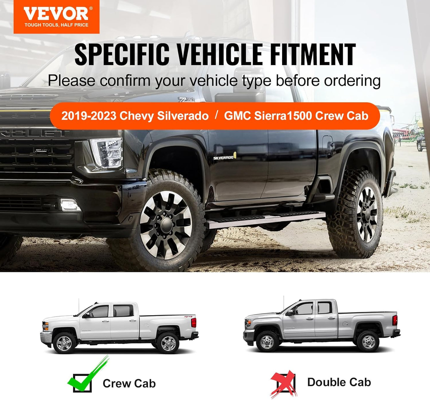 VEVOR Running Boards, 6 Step Bars for Chevy