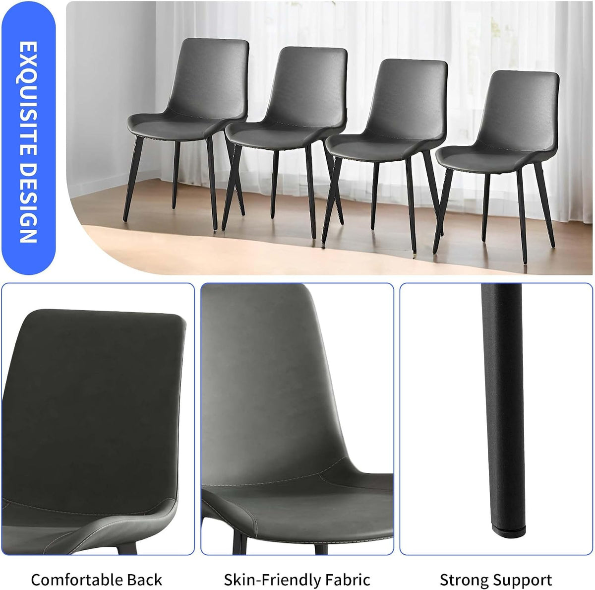 Dining Chairs 4PCS, Modern Kitchen Chairs