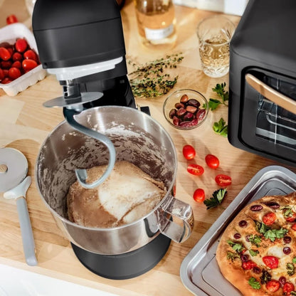 Beautiful 5.3 QT Stand Mixer w/Tilt-Head Design, Stainless Bowl, 300-Watt Power, 12-Speed Control, Includes Beater, Dough Hook, Whisk, Splash Shield (Black Sesame)