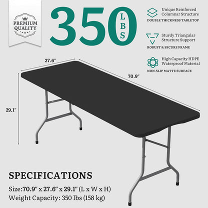 YITAHOME 6ft Folding Table with Handle