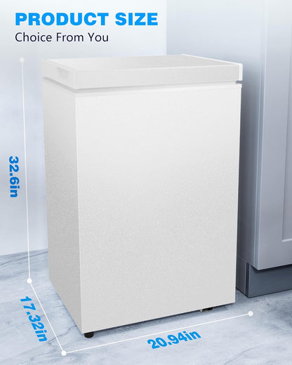 Joy Pebble Chest Freezer, 2.8 Cu.Ft, White
