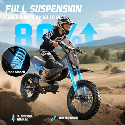 GTX1 Electric Dirt Bike 3000W 14/12 Fat Tires