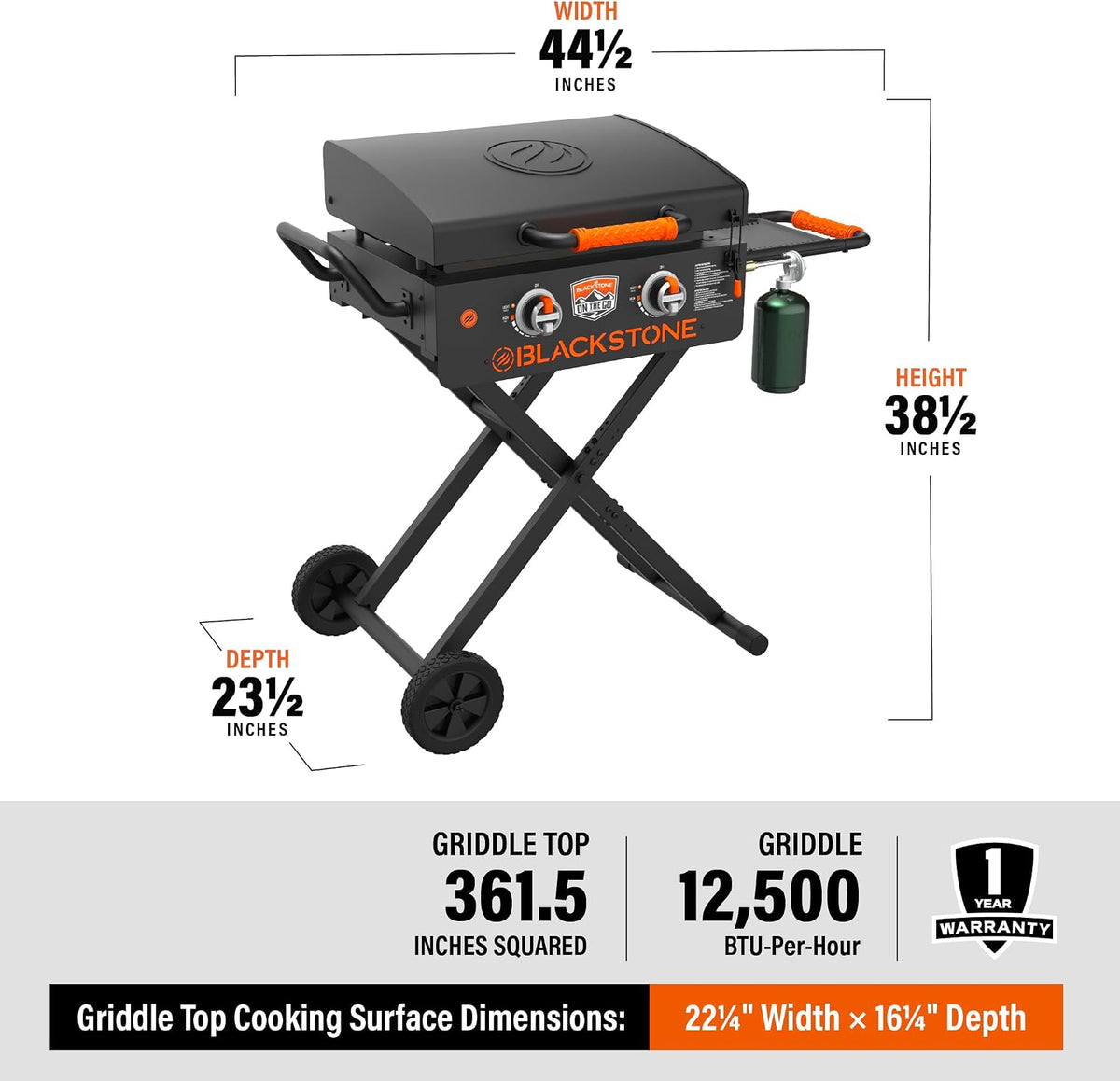 Blackstone 22” On The Go Griddle with 2 Burners