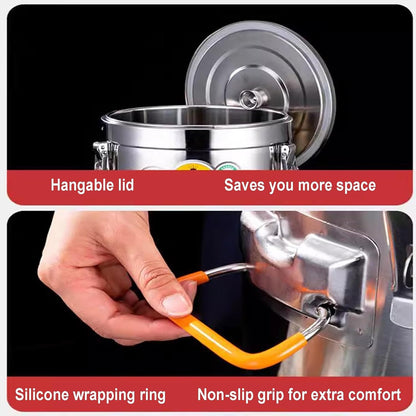 30L SS Insulated Ice Bucket (Color: Silver)