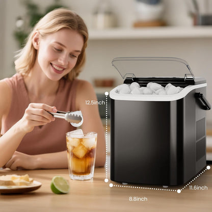 DUMOS Portable Ice Maker for Countertop with Handle, 26lbs/Day