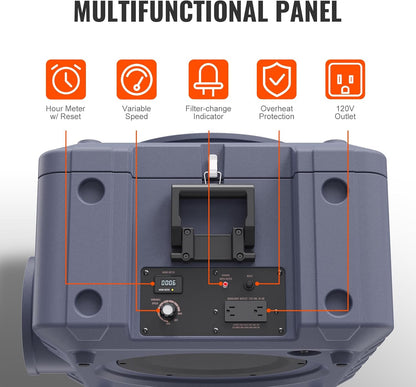 VEVOR Air Scrubber with 3-Stage Filtration, Stackable Negative Air Machine 550 CFM, Air Cleaner with MERV10, Carbon, H13 HEPA, for Home, Industrial and Commercial Use