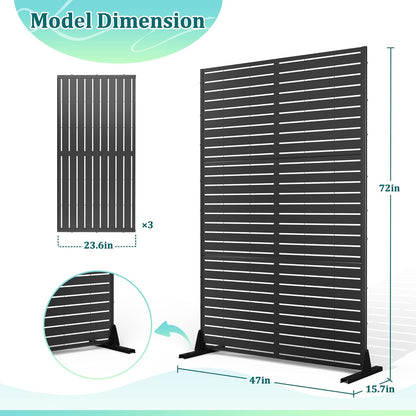 Metal Privacy Screen, 72''H×47''W Fence Panel