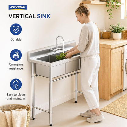 Bonnlo 3-Compartment Stainless Sink