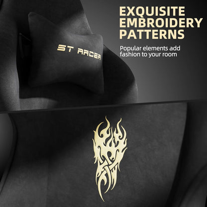 Ferghana Velvet Gaming Chair with Footrest