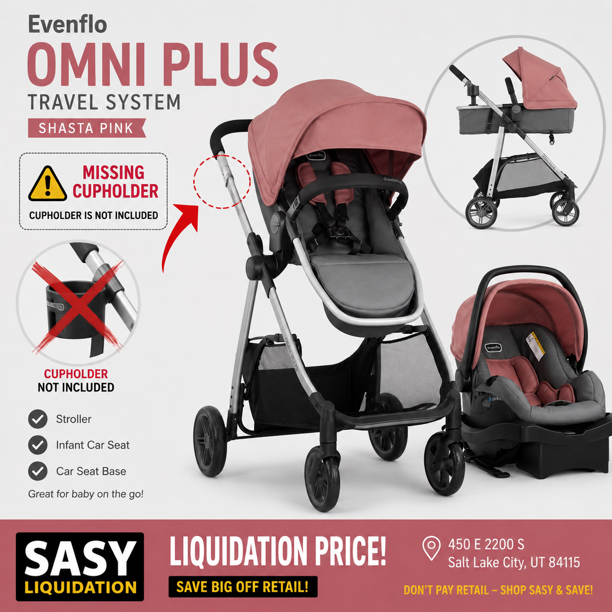 Evenflo Omni Plus System, Shasta Pink