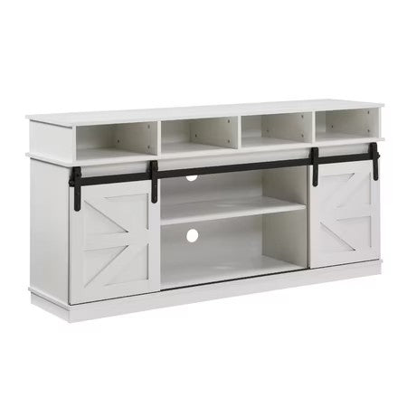 MAYEERTY 65” TV Stand with Sliding Door, White