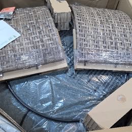 Drew Barrymore Wicker Ottoman Table Brown/Thyme