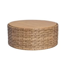 Drew Barrymore Wicker Ottoman Table Brown/Thyme