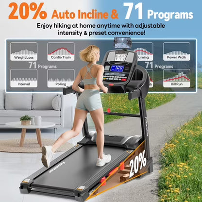 Famistar 5.1HP Folding Treadmill, Incline, App