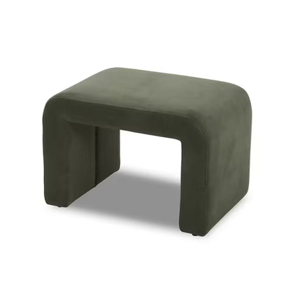 Better Homes & Gardens Velvet Ottoman, Olive