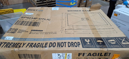 42" x 34" Corner Shower Base, White