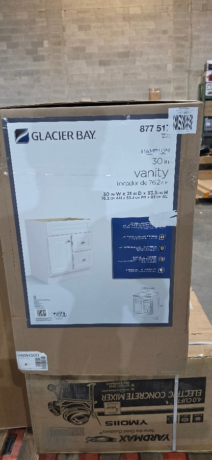 Hampton 30in Bath Vanity Cabinet White